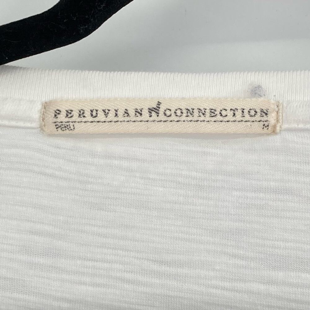 Peruvian Connection Asymmetrical White Tunic Top … - image 4